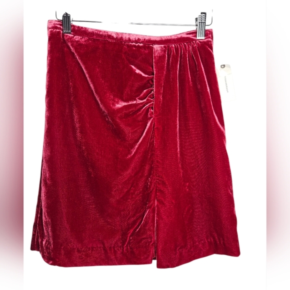 By Anthropologie Monti Velvet Skirt, Size 2, Raspberry, NWT - Picture 3 of 12
